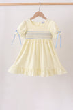 Cream smocked ruffle dress - Aaria Tees Aaria Tees