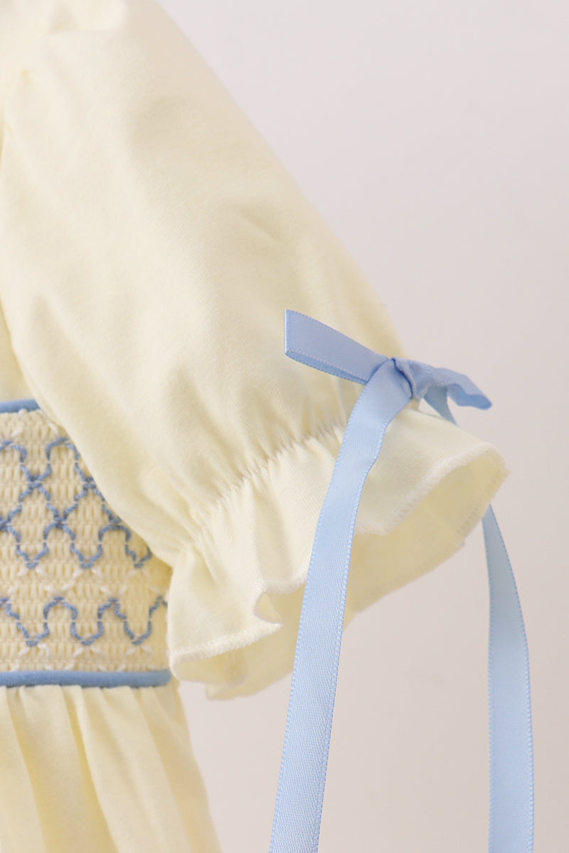 Cream smocked ruffle dress - Aaria Tees Aaria Tees