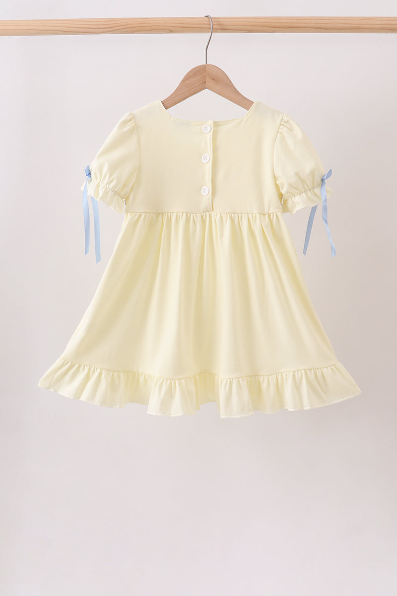 Cream smocked ruffle dress - Aaria Tees Aaria Tees