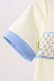 Cream smocked pants set - Aaria Tees Aaria Tees