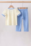 Cream smocked pants set - Aaria Tees Aaria Tees