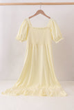Cream smocked mom dress - Aaria Tees Aaria Tees