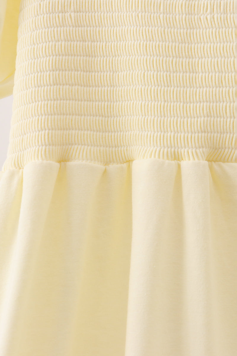 Cream smocked mom dress - Aaria Tees Aaria Tees