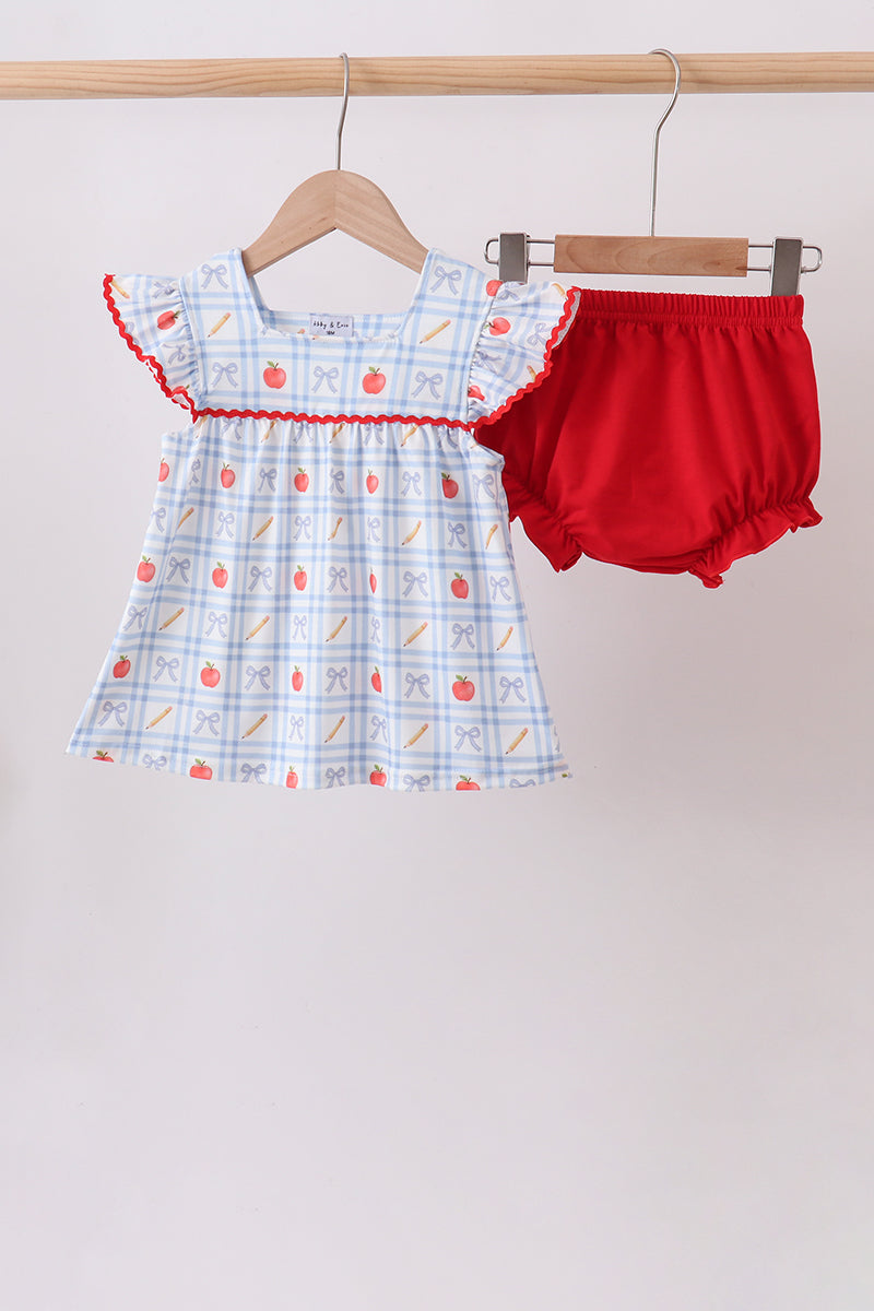 Red Apple Print Bloomer Set - Aaria Tees Aaria Tees