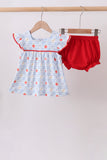 Red Apple Print Bloomer Set - Aaria Tees Aaria Tees