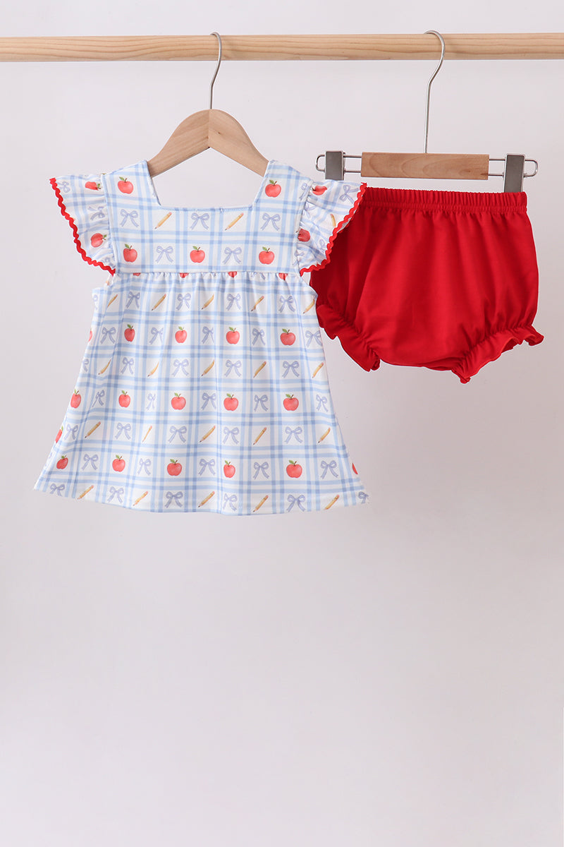 Red Apple Print Bloomer Set - Aaria Tees Aaria Tees