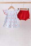 Red Apple Print Bloomer Set - Aaria Tees Aaria Tees
