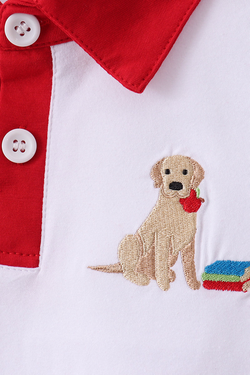 Blue Puppy Embroidered Boys Shorts Set - Aaria Tees Aaria Tees