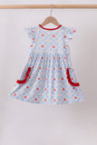 Red Apple Print Ruffle Dress - Aaria Tees Aaria Tees