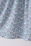 Blue Floral Smocked Dress - Aaria Tees Aaria Tees