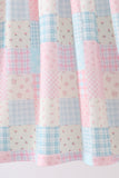 Checkered Floral Smocked Dress - Aaria Tees Aaria Tees