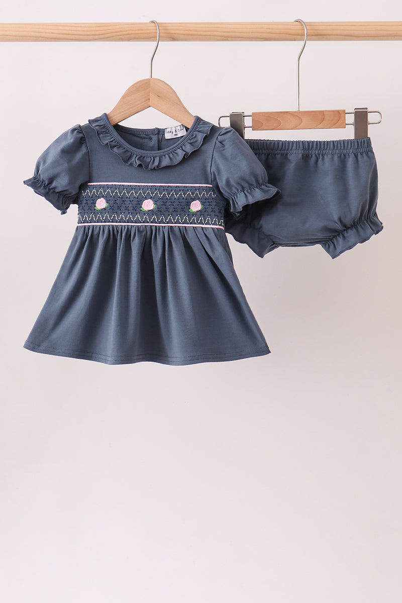 Garden Rose Smocked Ruffle Bloomer Set - Aaria Tees Aaria Tees