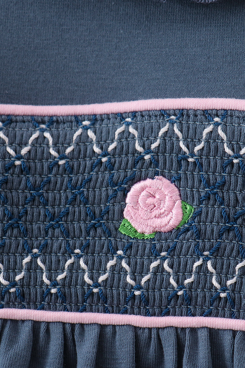 Garden Rose Smocked Ruffle Bubble - Aaria Tees Aaria Tees