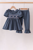 Garden Rose Smocked Ruffle Pants Set - Aaria Tees Aaria Tees