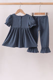 Garden Rose Smocked Ruffle Pants Set - Aaria Tees Aaria Tees
