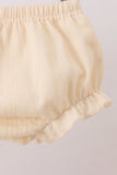Oatmeal character french knot bloomer set Aaria Tees