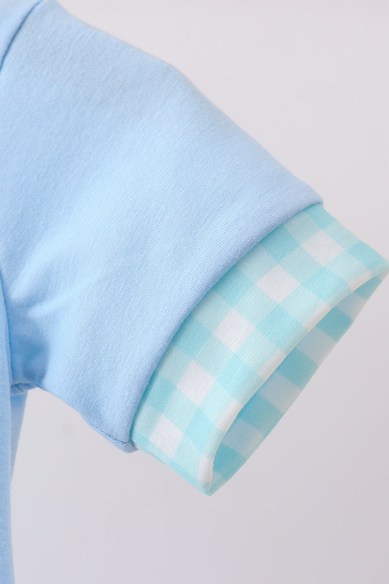 Blue Chicken Applique Bubble - Aaria Tees Aaria Tees