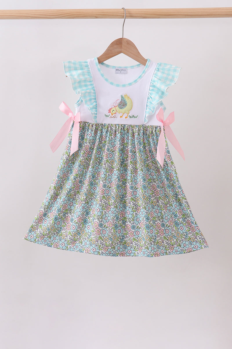 Mint Chicken Applique Ruffle Dress - Aaria Tees Aaria Tees