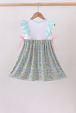 Mint Chicken Applique Ruffle Dress - Aaria Tees Aaria Tees