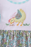 Mint Chicken Applique Ruffle Dress - Aaria Tees Aaria Tees