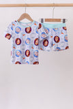 Blue frozen character bamboo pajama set Aaria Tees