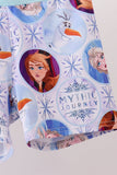 Blue frozen character bamboo pajama set Aaria Tees