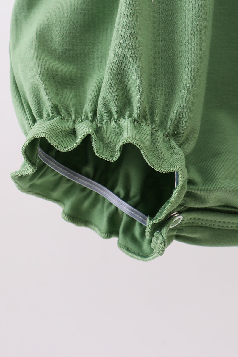 Green Sunflower Applique Ruffle Bubble - Aaria Tees Aaria Tees