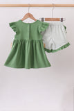 Green Sunflower Applique Ruffle Shorts Set - Aaria Tees Aaria Tees