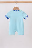 Blue character embroidery romper Aaria Tees