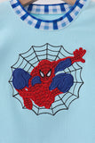 Blue character embroidery romper Aaria Tees