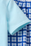 Blue character embroidery pants set Aaria Tees