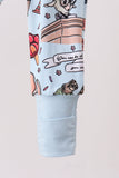 Blue character bamboo romper Aaria Tees