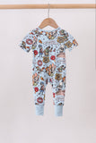 Blue character bamboo romper Aaria Tees