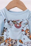 Blue character bamboo romper set Aaria Tees