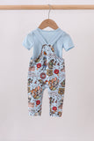 Blue character bamboo romper set Aaria Tees