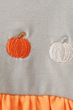 Orange Pumpkin Embroidery Ruffle Bloomer Set Aaria Tees