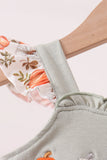 Orange Pumpkin Embroidery Ruffle Bloomer Set Aaria Tees