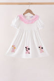 Pink Prayer Embroidery Dress - Aaria Tees Aaria Tees