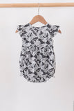 Grey Camouflage Bow Embroidery Ruffle Bubble Aaria Tees