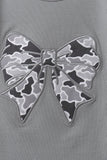 Grey Camouflage Bow Embroidery Ruffle Skorts Set Aaria Tees