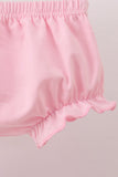 Pink Pumpkin Embroidery Ruffle Bloomer Set Aaria Tees