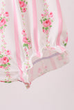 Pink Pumpkin Embroidery Floral Ruffle Bubble Aaria Tees