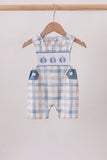 Blue Pumpkin Embroidery Gingham Bubble Aaria Tees