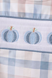 Blue Pumpkin Embroidery Gingham Bubble Aaria Tees