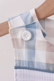 Blue Pumpkin Embroidery Gingham Bubble Aaria Tees