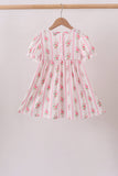 Pink Pumpkin Embroidery Ruffle Dress Aaria Tees
