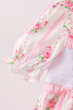 Pink Pumpkin Embroidery Ruffle Dress Aaria Tees