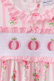 Pink Pumpkin Embroidery Ruffle Pants Set Aaria Tees
