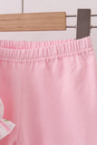 Pink Pumpkin Embroidery Ruffle Pants Set Aaria Tees