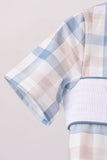 Blue Pumpkin Embroidery Gingham Shorts Set Aaria Tees